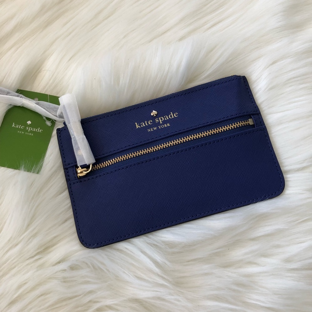 KATE SPADE zipper wristlet in blue